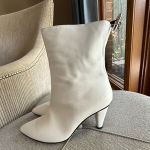 Longchamp Rare Leather White Booties original price $740.00.